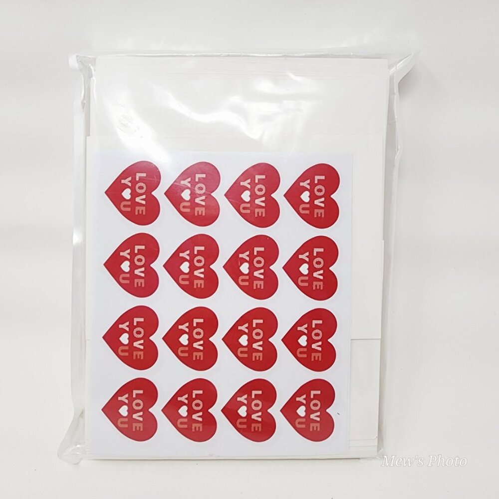 30 Pack Valentine's Day Cards with Heart Stickers